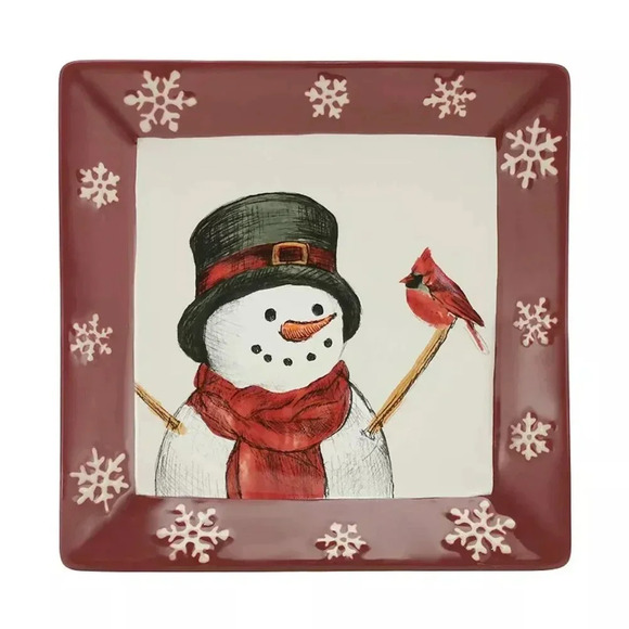 St. Nicholas Square Yuletide Ceramic Square Plate - Picture 1 of 2